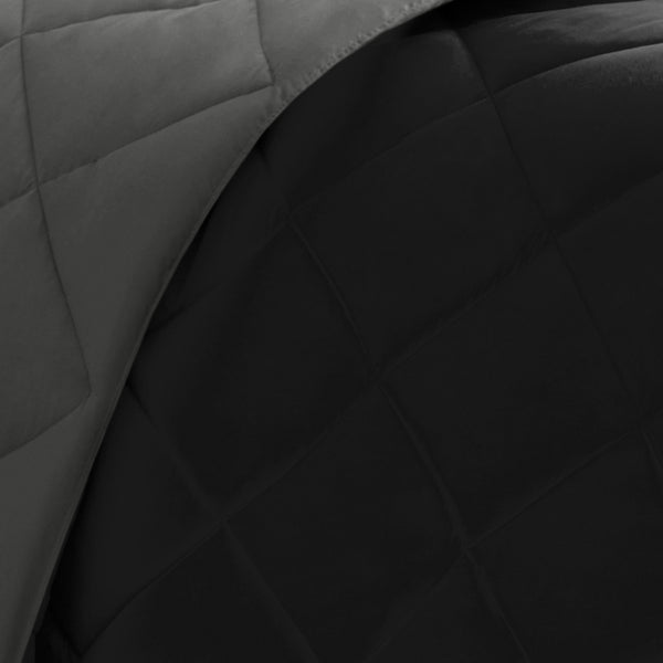 English Elm King Madison Park Larkspur 3M Scotchgard Diamond Quilted Reversible Down Alternative Comforter Set with Stain-Resistant, Machine-Washable Soft Microfiber and Even Warmth Distribution Black+Grey 18.9 L x 10.63 W x 10.24 H B03595026