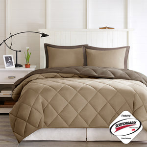 English Elm Twin/Twin Larkspur 3M Scotchgard Diamond Quilted Reversible Down Alternative Comforter Set, Soft Stain-Resistant Breathable B03595018