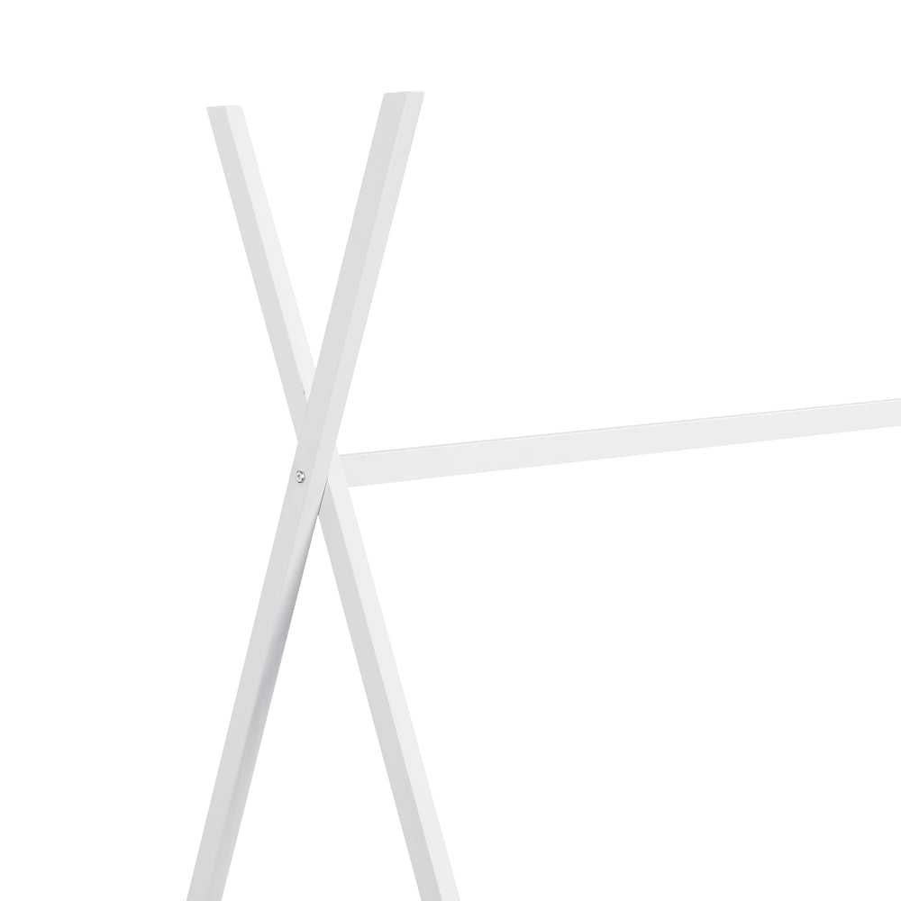 English Elm Metal Twin House Platform Bed with Sturdy Triangle Frame, Low Profile Kids' Cozy Playful Sleep Space White WF307193AAK