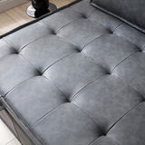 Christopher Knight Home® - Noble House - Multipurpose Faux Leather Ottoman Lazy Chair Pulling Out Sofa Bed (Dark Grey)