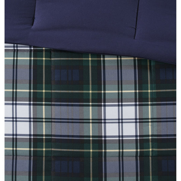English Elm Twin/Twin Parkston 3M Scotchgard Plaid Comforter Mini Set – Moisture-Wicking, Antimicrobial OEKO-TEX Quality B03595027