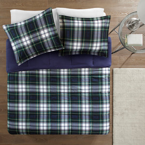 English Elm Twin/Twin Parkston 3M Scotchgard Plaid Comforter Mini Set – Moisture-Wicking, Antimicrobial OEKO-TEX Quality B03595027