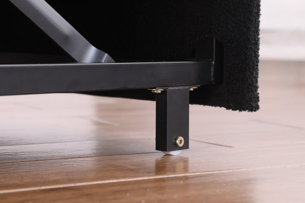 English Elm 3 Adjustable Backrest Sleeper Sofa Bed with Pull-Out Chaise and Convertible Futon for Small Spaces Black White W1420111777