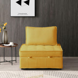 Christopher Knight Home® - Noble House - Multipurpose Linen Fabric Ottoman Lazy Sofa Pulling Out Sofa Bed (Yellow)