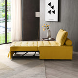 Christopher Knight Home® - Noble House - Multipurpose Linen Fabric Ottoman Lazy Sofa Pulling Out Sofa Bed (Yellow)