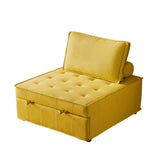 Christopher Knight Home® - Noble House - Multipurpose Linen Fabric Ottoman Lazy Sofa Pulling Out Sofa Bed (Yellow)