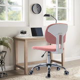 Hearth and Haven Height Adjustable Office Chair with Swivel Base, Pink and White W1733110160