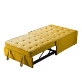 Christopher Knight Home® - Noble House - Multipurpose Linen Fabric Ottoman Lazy Sofa Pulling Out Sofa Bed (Yellow)