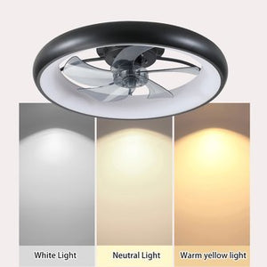English Elm Ceiling Fan with Lights Dimmable LED featuring 5 Smoke Ash Blades, DC Motor, Remote, Timer, Quick-Fit Black White W1340103791