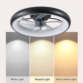 English Elm Ceiling Fan with Lights Dimmable LED featuring 5 Smoke Ash Blades, DC Motor, Remote, Timer, Quick-Fit Black White W1340103791