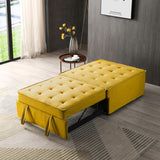 Christopher Knight Home® - Noble House - Multipurpose Linen Fabric Ottoman Lazy Sofa Pulling Out Sofa Bed (Yellow)