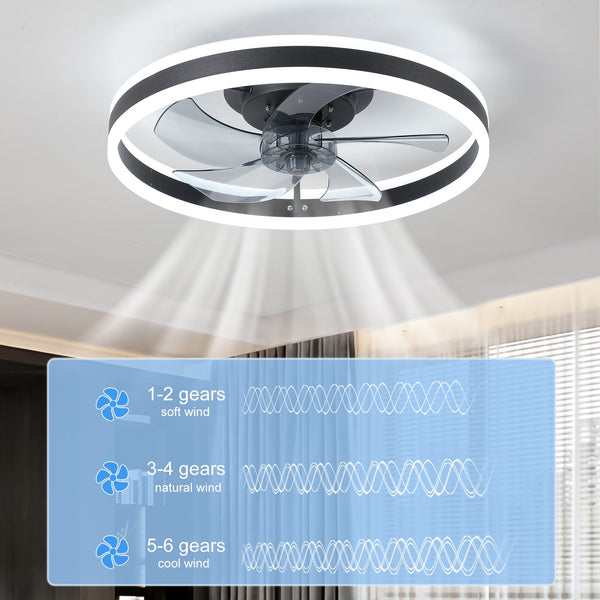 English Elm Ceiling Fan with Lights Dimmable LED featuring 5 Smoke Ash Blades, DC Motor, Remote, Timer, Quick-Fit Black W1340103783