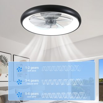 English Elm Ceiling Fan with Lights Dimmable LED featuring 5 Smoke Ash Blades, DC Motor, Remote, Timer, Quick-Fit Black White W1340103791