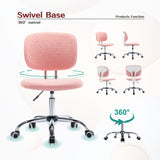 Hearth and Haven Height Adjustable Office Chair with Swivel Base, Pink and White W1733110160