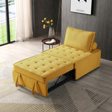 Christopher Knight Home® Multipurpose Linen Fabric Ottoman Lazy Sofa Pulling Out Sofa Bed (Yellow)