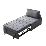 Christopher Knight Home® - Noble House - Multipurpose Linen Fabric Ottoman Lazy Sofa Pulling Out Sofa Bed (Dark Grey)