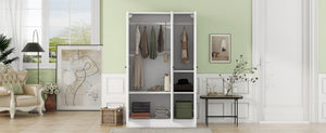 English Elm 3-door Shutter Panel Wardrobe with Rail and Shelves for Modern Bedroom Storage LP006004AAK