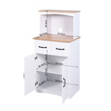 Hearth and Haven Wooden Kitchen Cabinet White Pantry Storage Microwave Cabinet with Storage Drawer W40953988