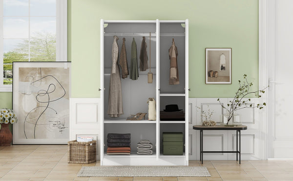 English Elm 3-door Shutter Panel Wardrobe with Rail and Shelves for Modern Bedroom Storage LP006004AAK