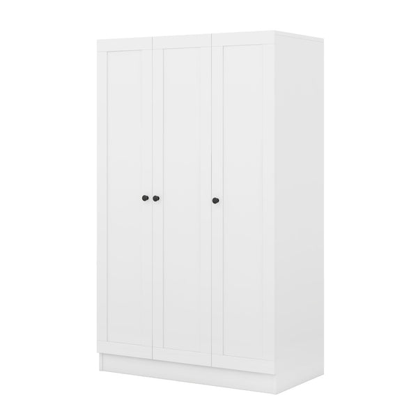 English Elm 3-door Shutter Panel Wardrobe with Rail and Shelves for Modern Bedroom Storage LP006004AAK