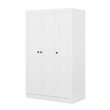 3 Doors Wardrobe with Shelves, White