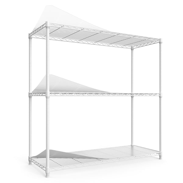 English Elm 3 3-Tier Heavy Duty Wire Shelving Unit, NSF Certified 1050 lb Capacity, Adjustable Shelves & Feet White W155091054
