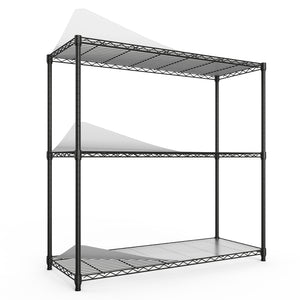English Elm 3 3-Tier Heavy Duty Wire Shelving Unit, NSF Certified 1050 lb Capacity, Adjustable Shelves & Feet Black W155091053