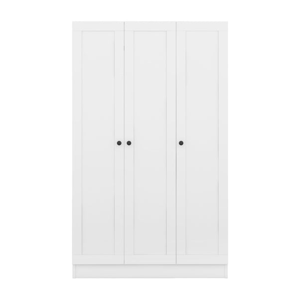English Elm 3-door Shutter Panel Wardrobe with Rail and Shelves for Modern Bedroom Storage LP006004AAK