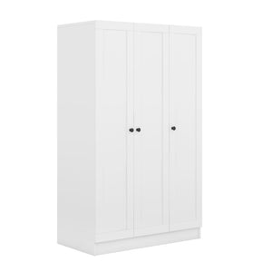 English Elm 3-door Shutter Panel Wardrobe with Rail and Shelves for Modern Bedroom Storage LP006004AAK