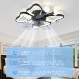 English Elm 19.7 Inch Light Ceiling Fan With Lights Remote Control With Modern Butterfly Design Styling, Black, Fan For Bedroom, Living Room, Timing Function, Noiseless, Children'S Favorite