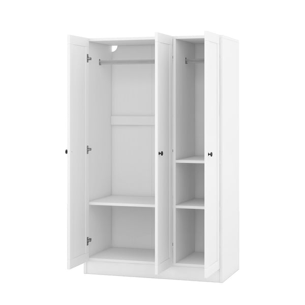 English Elm 3-door Shutter Panel Wardrobe with Rail and Shelves for Modern Bedroom Storage LP006004AAK