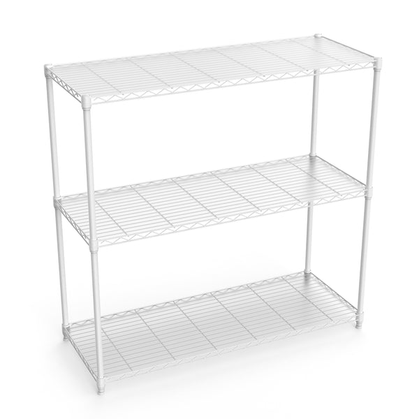 English Elm 3 3-Tier Heavy Duty Wire Shelving Unit, NSF Certified 1050 lb Capacity, Adjustable Shelves & Feet White W155091054