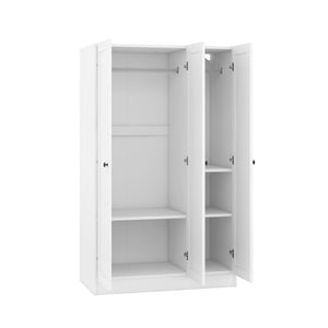 English Elm 3-door Shutter Panel Wardrobe with Rail and Shelves for Modern Bedroom Storage LP006004AAK