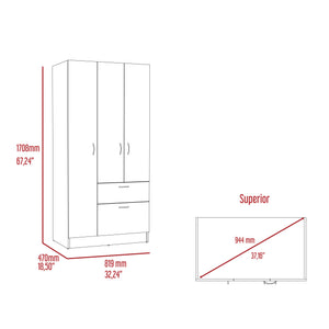 English Elm 2 Piece Bedroom Set Cartagena Armoire & Capri 3-Drawer Dresser Black — Easy Assembly, Durable Wood Finish B0200S00246