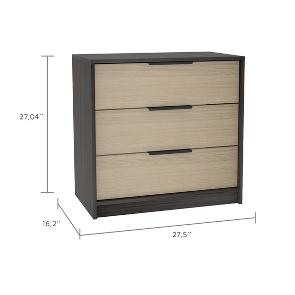 English Elm 2 Piece Bedroom Set London Armoire & Egeo 3-Drawer Dresser Black/Pine — RTA, Sturdy, Easy Assembly B0200S00243