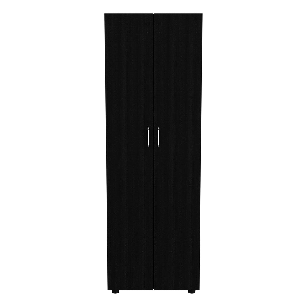 English Elm 2 Piece Bedroom Set London Armoire & Capri 3-Drawer Dresser Black — RTA Wood, Easy Assembly, Durable Finish B097S00069