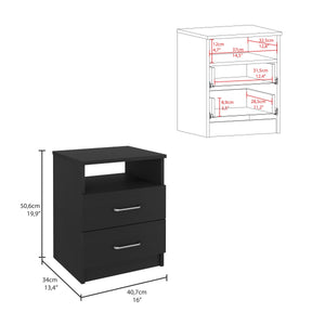 English Elm 3 3 Piece Bedroom Set London Armoire & Twin Salento Nightstands Black – Easy RTA Assembly, Durable Finish B097S00045
