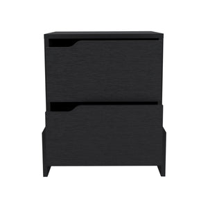 English Elm Nightstand, Modern RTA Single Door Cabinet with One Shelf, Metal Handle and Superior Top Design Black 24.4 L x 19.6 W x 5.9 H B097120606