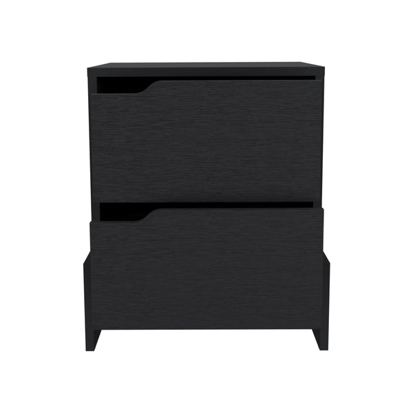 English Elm Nightstand, Modern RTA Single Door Cabinet with One Shelf, Metal Handle and Superior Top Design Black 24.4 L x 19.6 W x 5.9 H B097120606