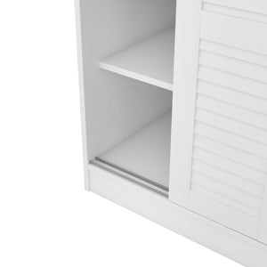 English Elm 3-door Shutter Wardrobe White Mdf Freestanding Bedroom Storage with Hanging Rail LP006003AAK