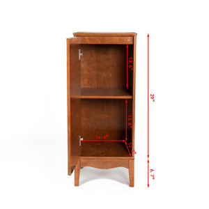 English Elm Modern Bathroom Floor Cabinet Freestanding Wooden Storage Cupboard with Adjustable Shelves, Brass Handles W1801108552