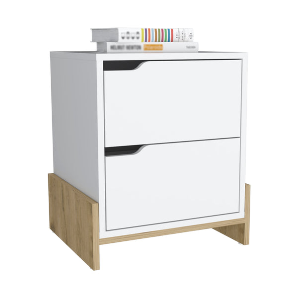 English Elm Nightstand, Modern RTA Single Door Cabinet with One Shelf, Metal Handle and Superior Top Design Multicolor 24.4 L x 19.6 W x 5.9 H B097120604