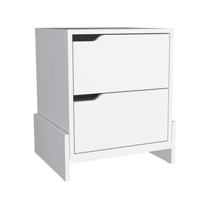English Elm Nightstand, Modern RTA Single Door Cabinet with One Shelf, Metal Handle and Superior Top Design White 24.4 L x 19.6 W x 5.9 H B097120605