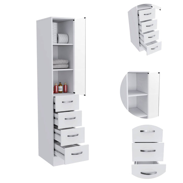 English Elm 2 Piece Bathroom Set with Linen & Medicine Cabinets — Easy RTA Assembly, Sturdy Particle Board Craftsmanship White 15.8 L x 15.75 W x 4.72 H B0200S00212