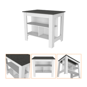 English Elm 2 Piece Kitchen Set with Island and Pantry Cabinet — Sturdy RTA Particle Board, Easy Interlock Assembly, Pre‑drilled Holes, Clear Instructions, Durable Finish White 37.48 L x 2.7 W x 7.6 H B0200S00209