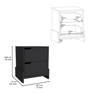 English Elm Nightstand, Modern RTA Single Door Cabinet with One Shelf, Metal Handle and Superior Top Design Black 24.4 L x 19.6 W x 5.9 H B097120606