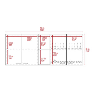 English Elm 2 Piece Kitchen Set with 150 Wall Cabinet & Utility Sink Cabinet, Black Particleboard, Easy-Assembly, Durable Design B0200S00228