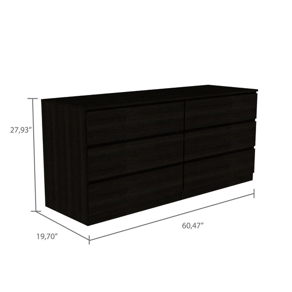 English Elm 3 Piece Bedroom Set - Black Cocora & Capri Dressers, Easy Interlock Assembly, Durable Particleboard B097S00065