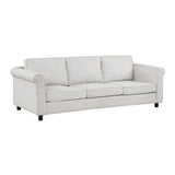 Spacious 89.37-Inch 3-Seat Bishop Beige Upholstered Sofa for Stylish Comfort in Living Rooms