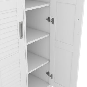 English Elm 3-door Shutter Wardrobe White Mdf Freestanding Bedroom Storage with Hanging Rail LP006003AAK